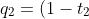 q_2 = (1 - t_2)^3 p_0 + 3 (1 - t_2)^2 t_2 p_1 + 3 (1 - t_2) t_2^2 p_2 + t_2^3 p_3
